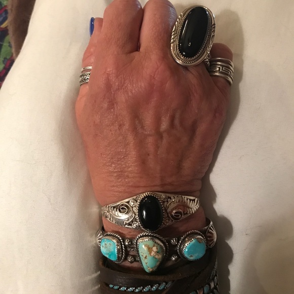 SS/onyx Native American cuff - Picture 4 of 5